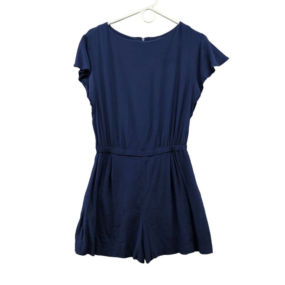 Uniqlo Romper Womens S Blue Short Sleeve Rayon‎ Flowy Round Neck